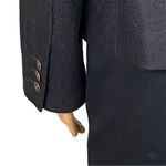 L.L.Bean 100% Wool black Twill Tweed 2 button classic blazer Size 8 Petite EUC Photo 7