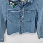 H&M x Coachella Festival Jean Jacket Womens 4 Blue Denim Embroidered NEW Photo 2