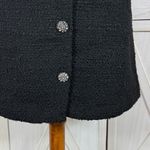 H&M Tweed A Line Skirt Rhinestone Faux Buttons Black 8 Photo 5