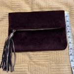 Merona brown faux fur clutch w/a tassel top zip fold over like new Photo 7
