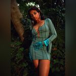 Finesse Green Karlie Lace Up Boss Mini Dress Photo 3