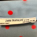 ZARA baby blue red polkadot semi sheer draped blouse Photo 4
