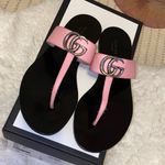 Gucci  Pink and Black Women's Sandals Silver GG Photo 0