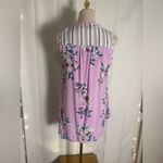 Andree by Unit Boho Floral Embroidered Sleeveless Tunic Top Striped & Purple Mix Print Small Photo 1