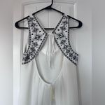 BCBGeneration BCBG Generation White Embroidered Chiffon Mini Dress with Open Back Size M Photo 4