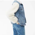 Rebecca Taylor LA VIE DENIM & FAUX FUR JACKET - LIGHT DENIM Size M Photo 4