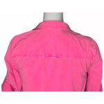 J.Crew Drawstring Shirt Dress Long Sleeves Roll Tab Patch Pockets Neon Pink Sz 0 Photo 8