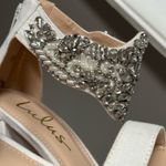 Lulus NEW  Dannah White Suede Rhinestone and Pearl High Heel Sandals Women’s 5.5 Photo 13