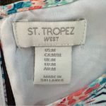 St. Tropez Lightweight Sleeveless  West Orange and Blue Pattern Blouse szMedium Photo 1