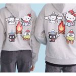 Hello Kitty AEROPOSTALE  CAMPING FRIENDS CREW SWEATSHIRT SIZE XL HOODIE GRAY COZY Photo 2