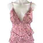 ASOS  LUXE Pink 3D Floral Ruffle Peplum Sleeveless Cami Camisole Swimsuit Size 14 Photo 1