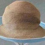 ERIC JAVITS Hampton Sun Hat Squishee Straw Packable Wide Brim Natural Gold Blue Tan Photo 0