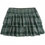 Hollister Tiered Mini Skort Green Plaid NWT Small Photo 1