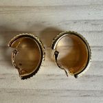 Swavorski Swarovski Gold-Tone  huggie Clip-On Earrings with Black Crystal Accents Photo 4