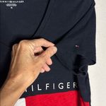 Tommy Hilfiger  Logo T-Shirt 90s Colorblock Navy Blue Red White V neck Photo 2