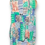 Orientque Alberobello Dress Blue Green Abstract Print Sleeveless Linen Blend Size XL Photo 4