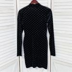 H&M ‎ Velvet Studded Mock Neck Sheath Dress Black Small Long Sleeve Photo 9