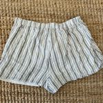 Altar'd State High Waist White and Blue Striped Shorts wrap effect with Bow Photo 2