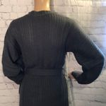 Derek Heart Gray Belted Loose Knit Vneck Sweater Dress L Photo 6