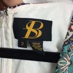 Anthropologie  Sachin + Babi Maxi Dress Size 2 Tasseled Red Blue Abstract Satin Photo 4