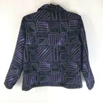 Coldwater Creek  Jacket Embroidered Reversible Geometric Boxy Purple Black PS Photo 1