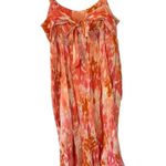 Orange Pink Dress Flowy Design Ties In the Back Women’s Size Large Ruffle Detail Photo 1