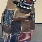 Fossil Patchwork Suede, Canvas /Leather W/Dk Brown Leather Trim Shoulder Bag Photo 3