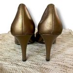 Cole Haan  Nike Air vintage Women's Gold Peep Toe heels Photo 2