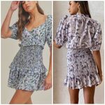 Amanda Uprichard  deep V-neck ruffle mini dress Photo 2