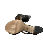 Michael Kors Black Gold Leather Platform Zip Heels Size 7 Photo 3