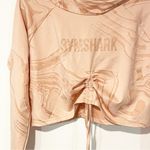 Gymshark  Size Small Pink Hoodie Pink Swirl Cropped Cinch Front Logo Stretch Top Photo 1