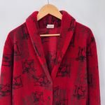 Artisan Sunschein Designs Fleece Jacket Womens XL Acrylic Red Black Cardinal VTG Photo 1