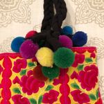 None Bright Embroidered tote bag w/pompoms Photo 2