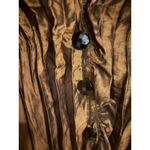 VIOLIN Women's Brown Crinkle Pleated Long Sleeve Button Up Shirt Top Size S Photo 3