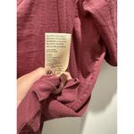 Anthropologie Pilcro Pointelle Scoop Neck Tee Shirt Top Burgundy Size XL Photo 3