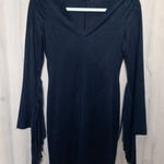 Hot Gal  Women Fringe Dress Size S Black Faux Suede Mini Western Y2K Indie Sleaze Photo 0