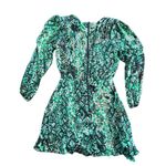 Alice + Olivia Rita Green Snakeprint Silk Georgette Mini Dress Size 0 Photo 5