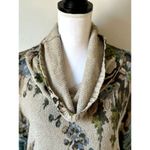 J.Jill Size Medium Sweater Knit Tunic Jumper Floral Cowl Neck Beige Blue Green Photo 5