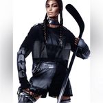 Alexander Wang  x H&M Size 2 Runway Black Perforated Shorts Sport Logo Photo 1