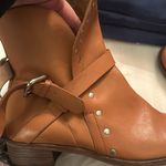 See By Chloe  Tan Leather Janis Motorcycle Moto Studded Ankle Wrap Boots size 40 Photo 8