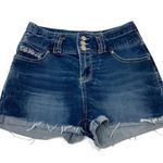 3/$30 Ariya Jeans | Junior's 9/10 Dark Wash Rhinestone Pocket Jean Shorts Blue Photo 0