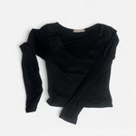 Sincerely Jules xs/s plain black long sleeve crop top Photo 1