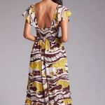 Anthropologie ruffled maxi Jaguar print M Photo 1