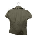 Body Central Cropped Jacket Medium Ruffles Open Button Short Sleeve Two Pockets Photo 2