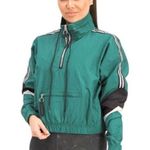 BCBGeneration | Semi Cropped Half Zip Windbreaker Jacket Teal Green Size XL Photo 13