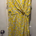 Lands' End EUC  faux Wrap Dress. Cute lemon design, perfect for spring/summer! XL Photo 0