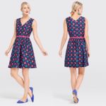 Draper James  Blue Pink Christmas Holiday Ornament Dress size 12 large New NWT Photo 1