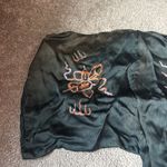 Vintage Post WWII Dragon Embroidered Sheer Silk Robe SIZE S Black Photo 8