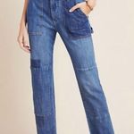 Pilcro and the Letterpress  Patchwork Carpenter Jeans Straight Size 31 Hi Rise Boho Photo 0