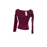 ASTR The Label Philippa Chain Strap Stretchy Sweater Fuchsia Ribbed Chain Sz M Size M Photo 2